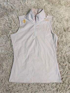 Women’s Medium White Clovis Short Sleeve Horseback Riding Sunshirt. Good Cond.